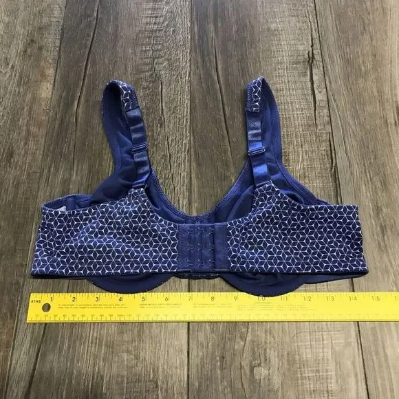 Avenue Body Womens Underwire Bra Blue Geometric Pattern Size 38C - Picture 6 of 9